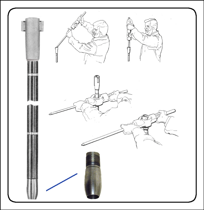 SOIL SAMPLING TUBE, 6 FT. WELDED HEAD, COMPLETE
