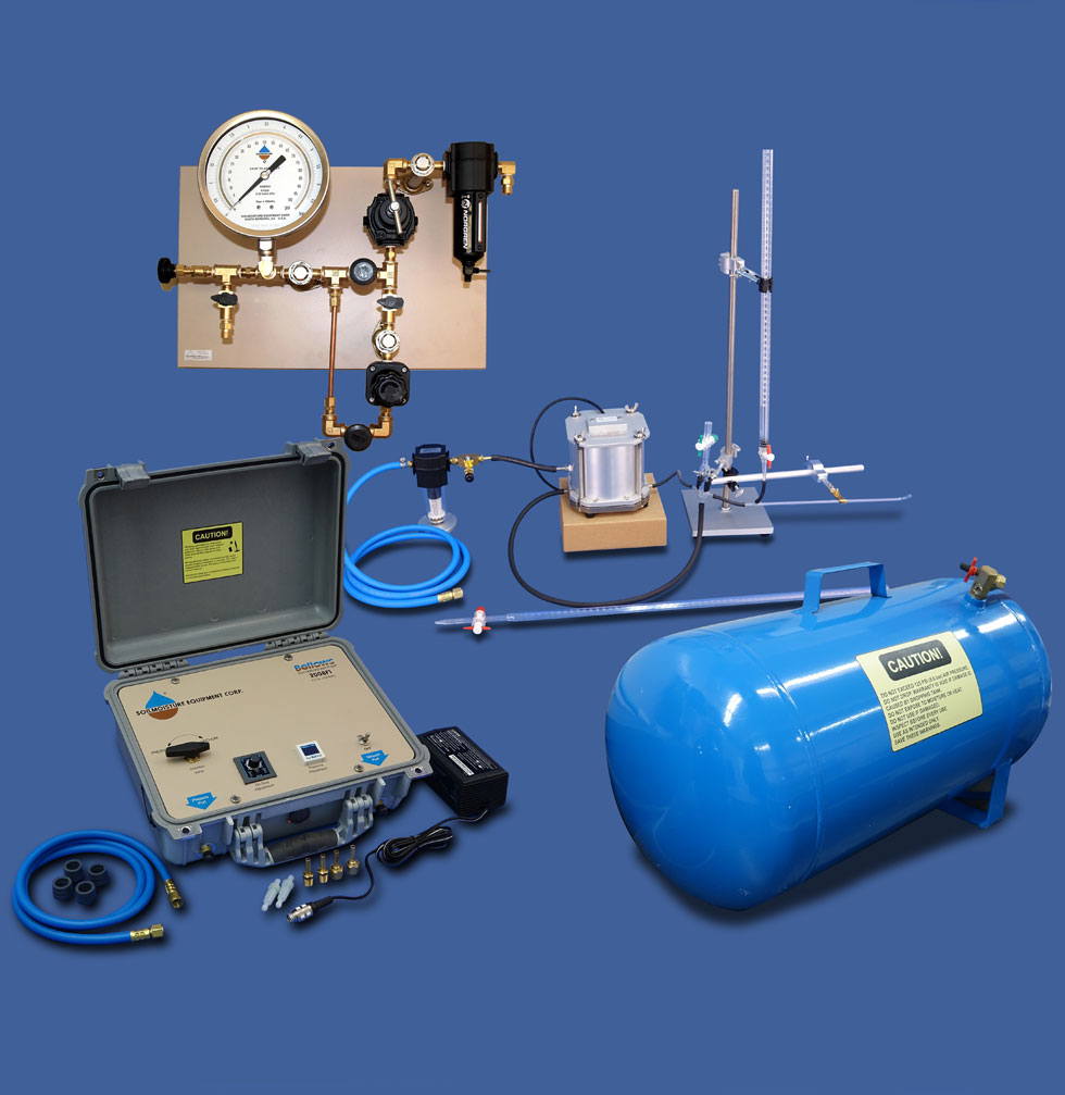 COMPLETE HYSTERESIS LAB SETUP W/ AUTOMATED ELECTRIC PRESSURE-VACUUM PUMP