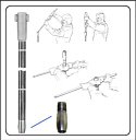SOIL SAMPLING TUBE, 5 FT. WELDED HEAD, COMPLETE